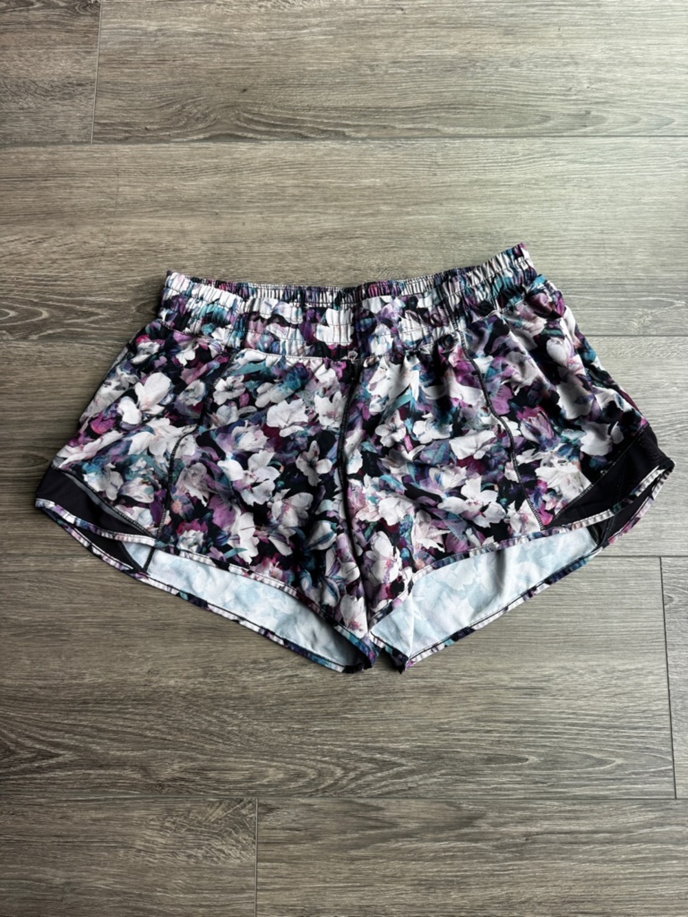 lululemon athletica Floral Print Athletic Shorts - Purple, White, Teal